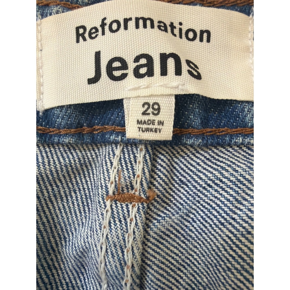 REFORMATION High Rise Straight Leg Jeans Medium Wash Womens 29 - Picture 13 of 15